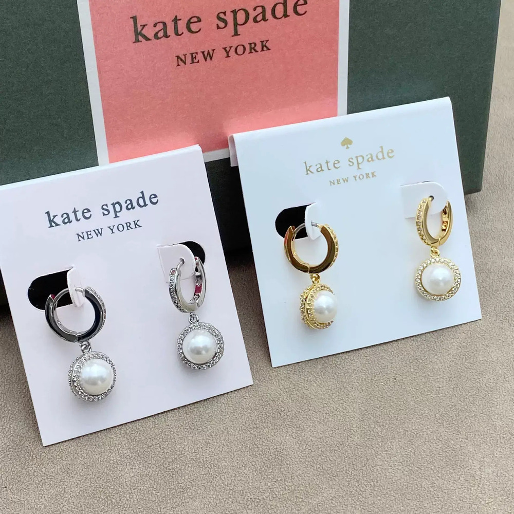 kate spade Jingxu 925 Silver Micro Set Zircon Pearl Shell Earrings